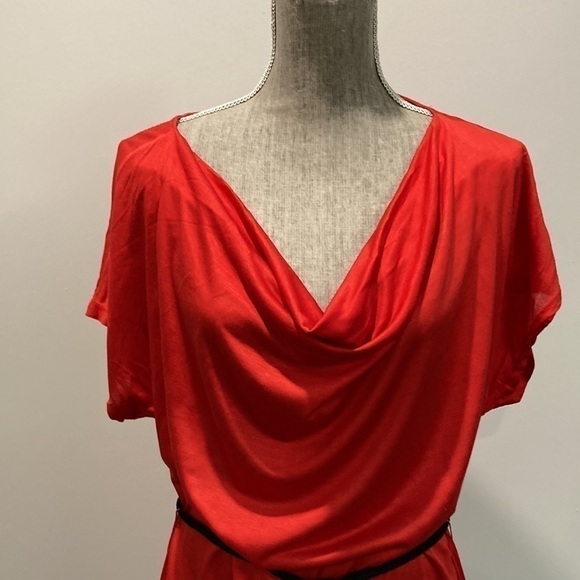 H&M Red Draped Cowl Neck Sleeveless Modal Top Large - Picture 4 of 8